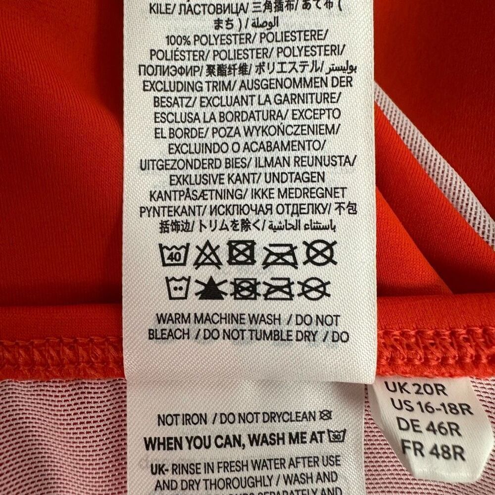 Boden Levanzo Halter Size 16-18 One Piece Swimsuit Fiesta Orange - Picture 10 of 13
